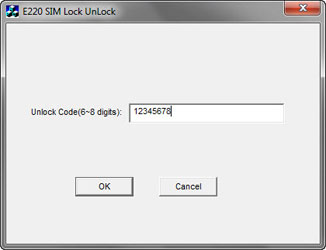 Главное окно программы «E220 SIM Lock Unlock 1.0»