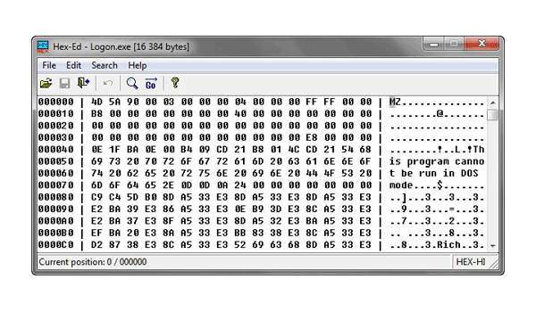 Главное окно программы «Hex Editor - Hex-Ed 1.01.05»