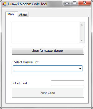 Главное окно программы «Huawei Modem Code Tool 1.1»