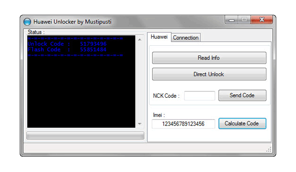 «Huawei Unlocker by Mustipusti 1.0» \ Коды разблокировки модема для IMEI: 123456789123456